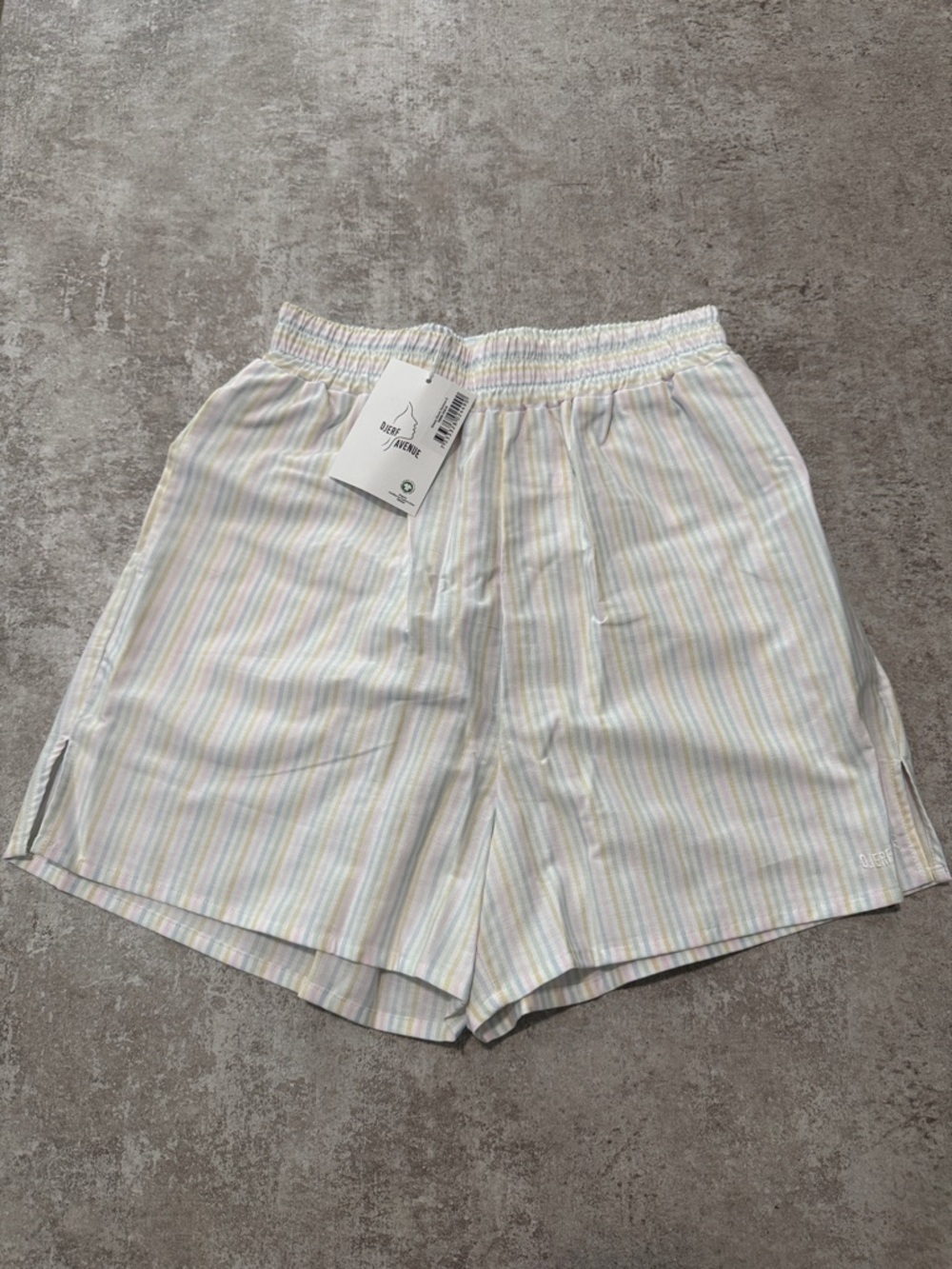 NWT Djerf Avenue Breezy Shorts Rainbow Stripe size S